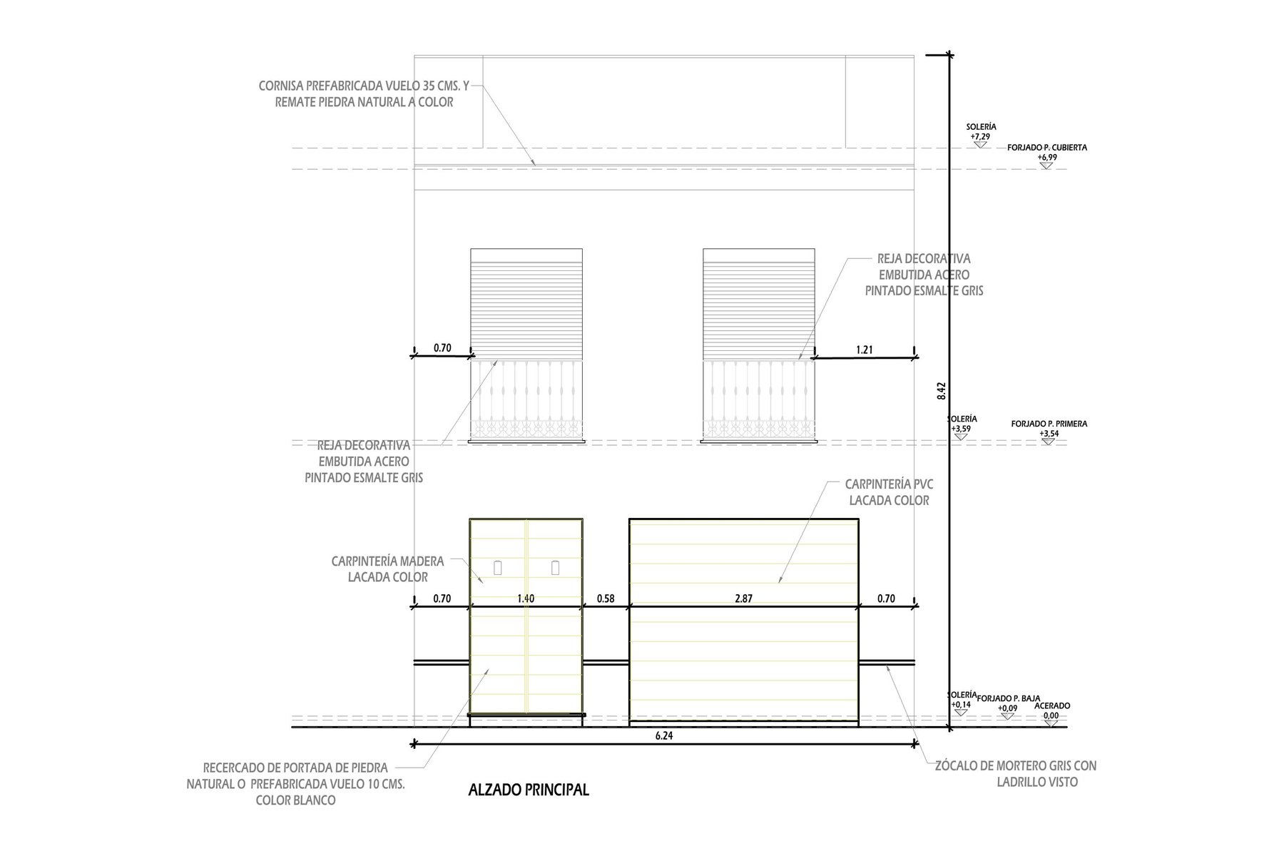 VIVIENDA UNIFAMILIAR ENTREMEDIANERAS · undefined, Marchena (Sevilla) — alzado