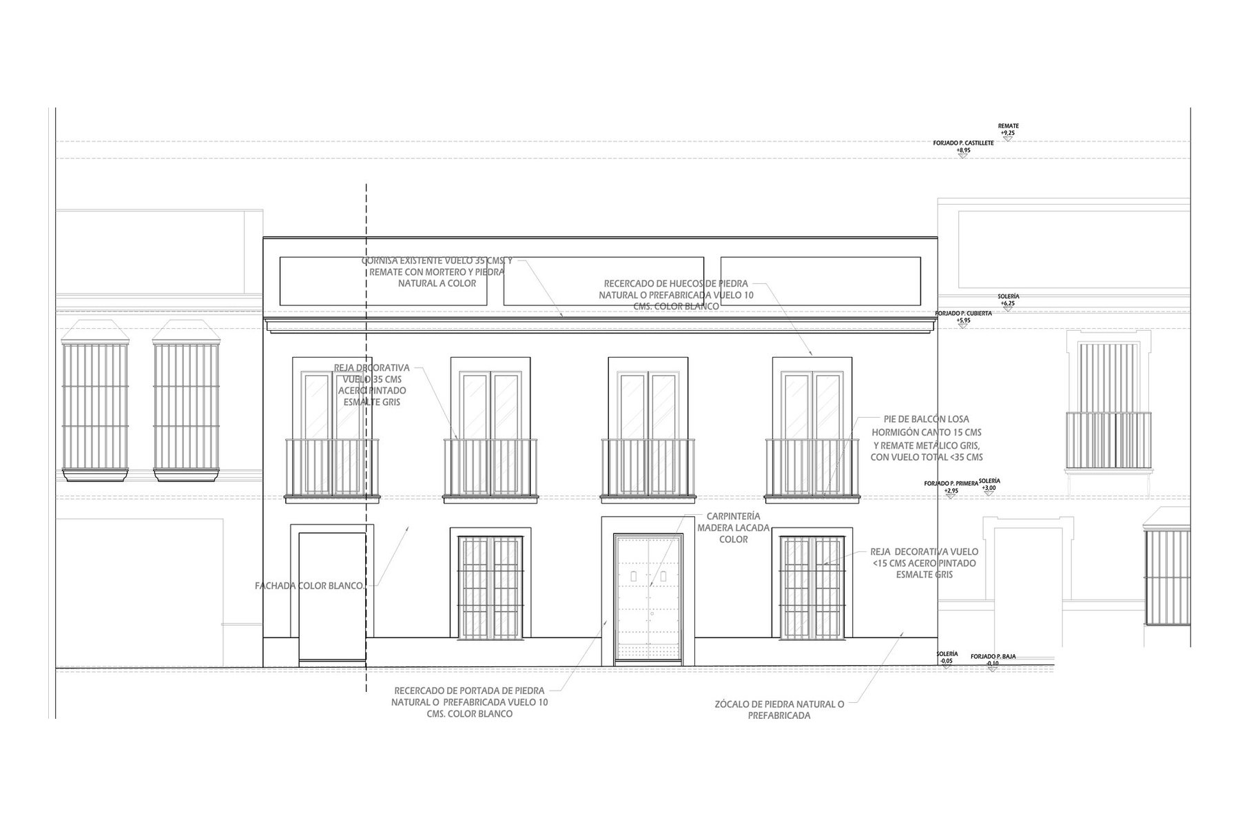REFORMA Y AMPLIACIÓN VIVIENDA UNIFAMILIAR ENTREMEDIANERAS · undefined, Marchena (Sevilla) — alzado
