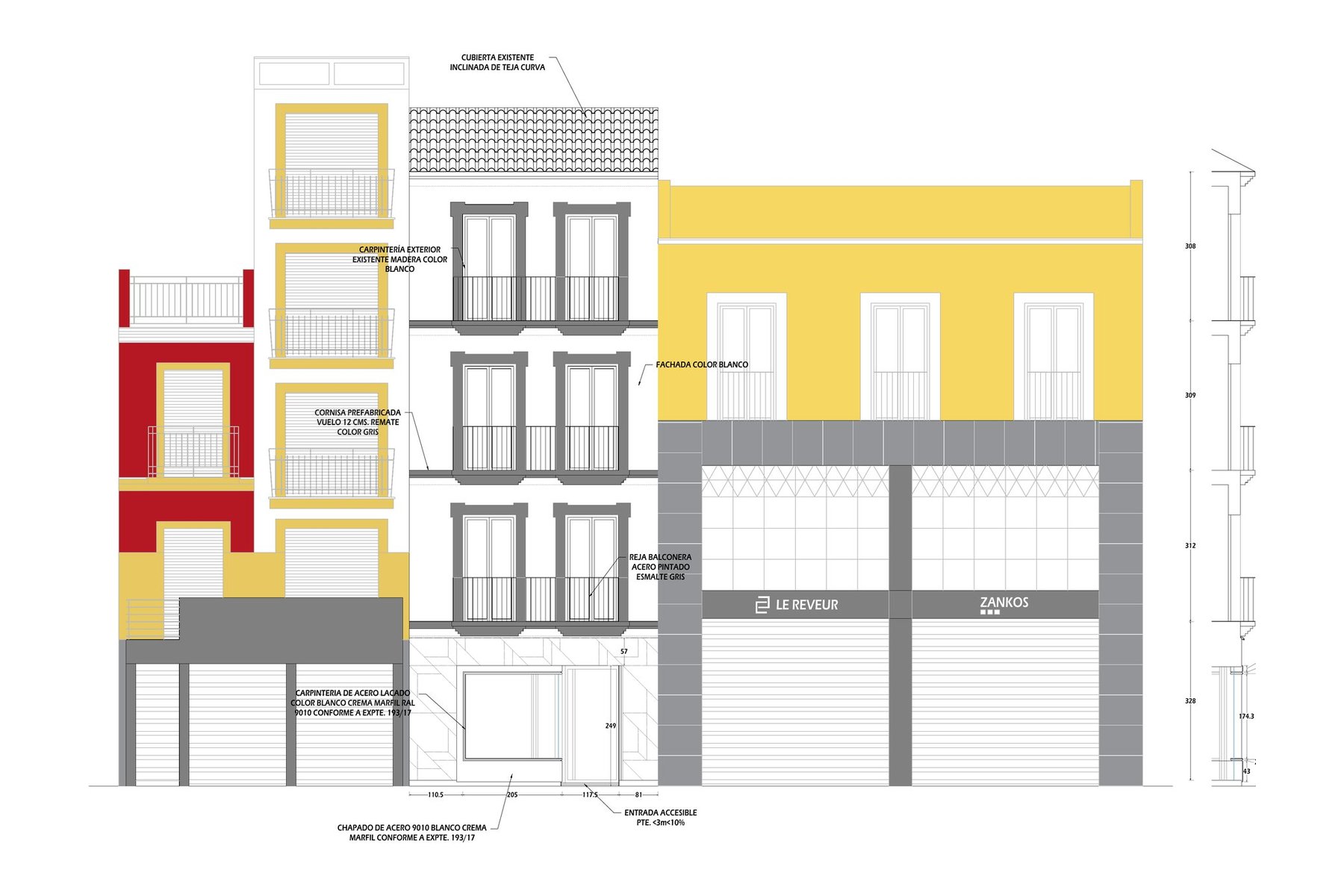 ADECUACIÓN DE LOCAL COMERCIAL · Sagasta 10, Sevilla — alzado