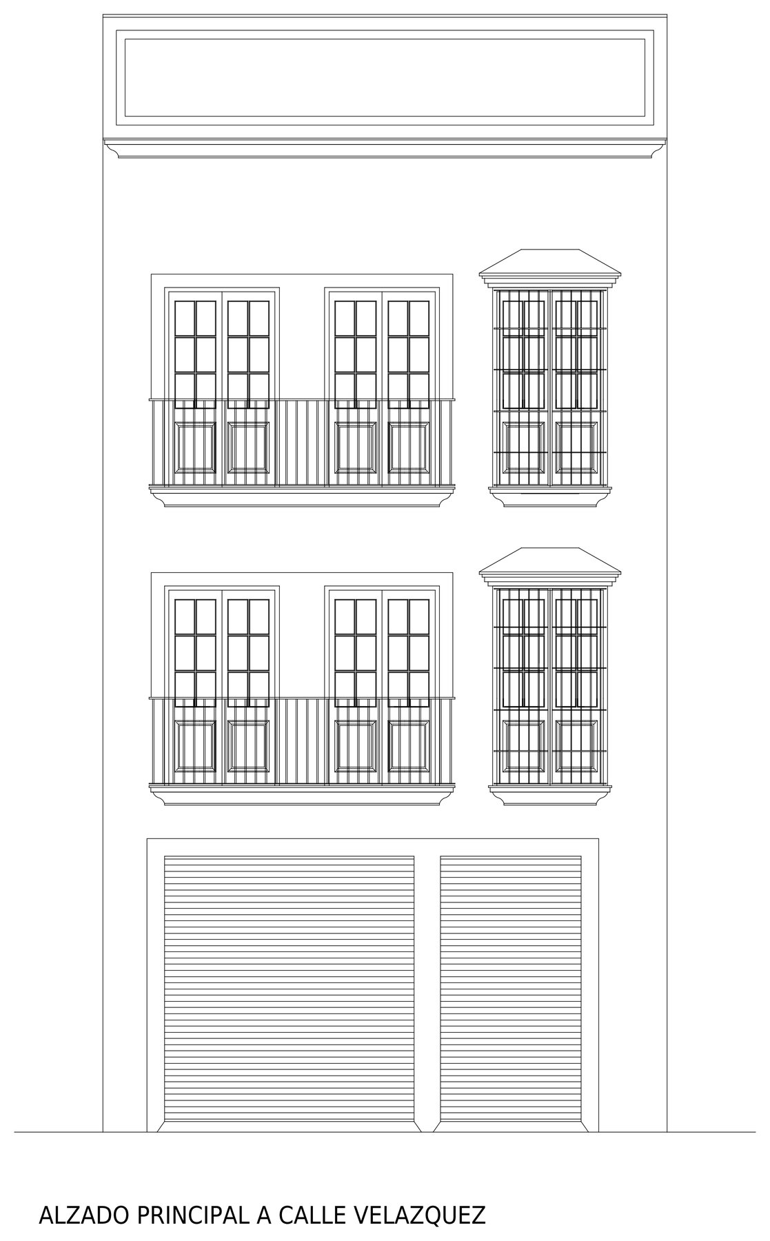 Velázquez 3, Sevilla: alzado principal a calle Velázquez (proyecto de 2008)