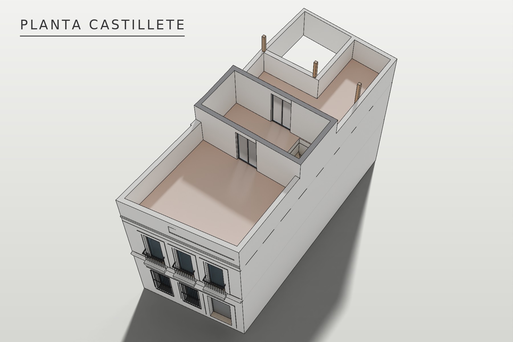 Bolos 5: axonometría de planta castillete