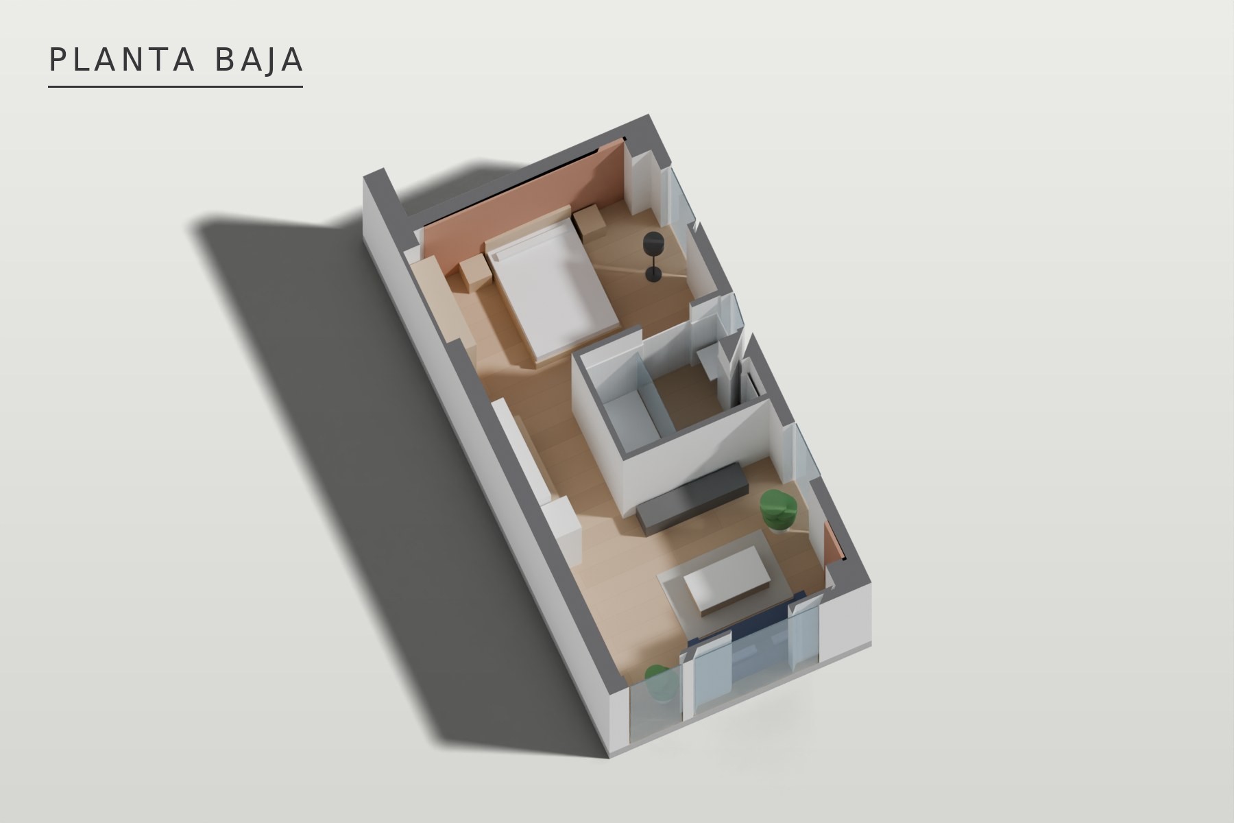 axonometría de la vivienda