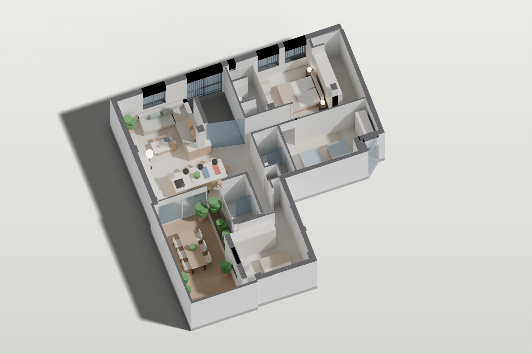 axonometría de la vivienda