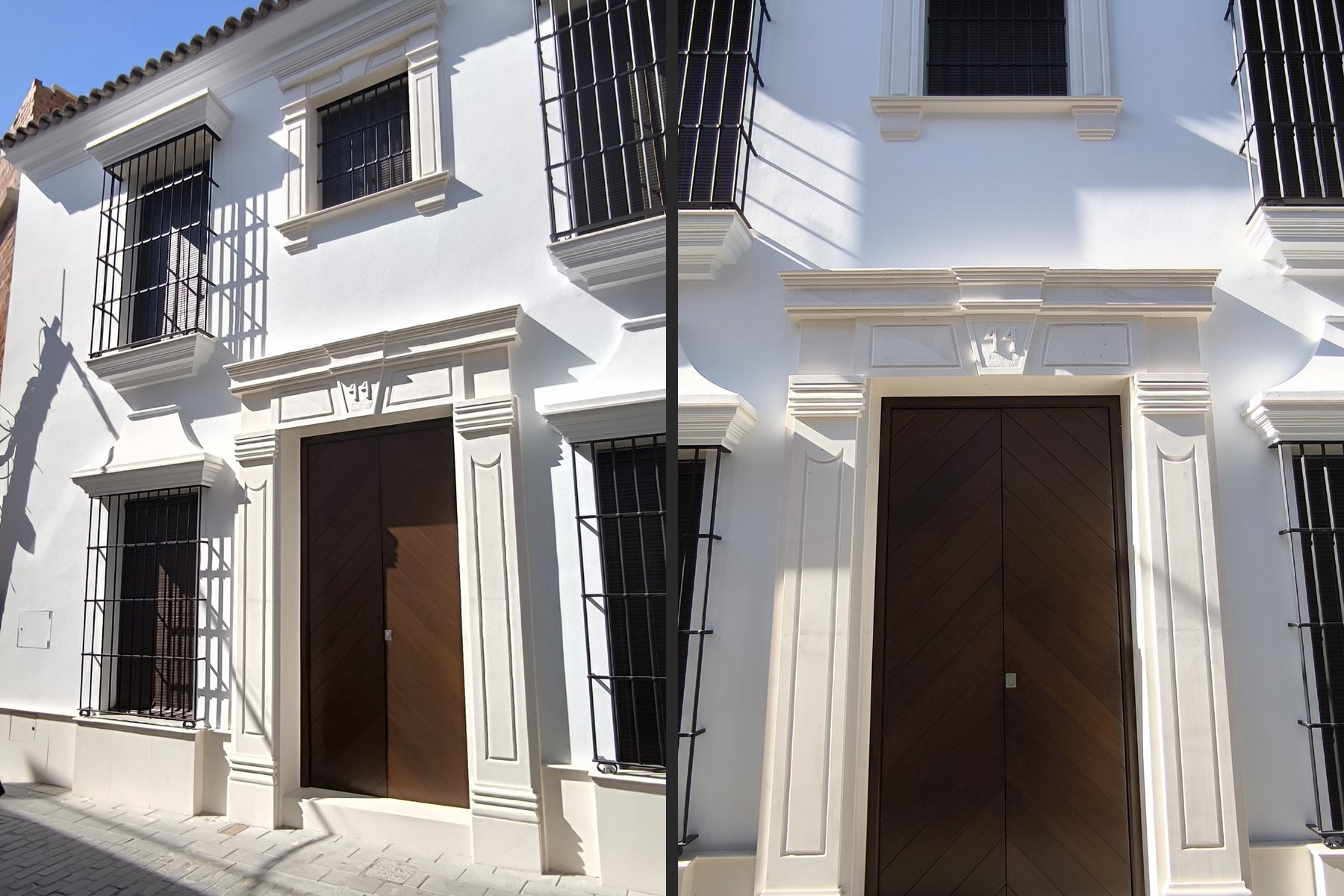 Vivienda unifamiliar entremedianeras en Marchena — fachada a calle Méndez Núñez y portada