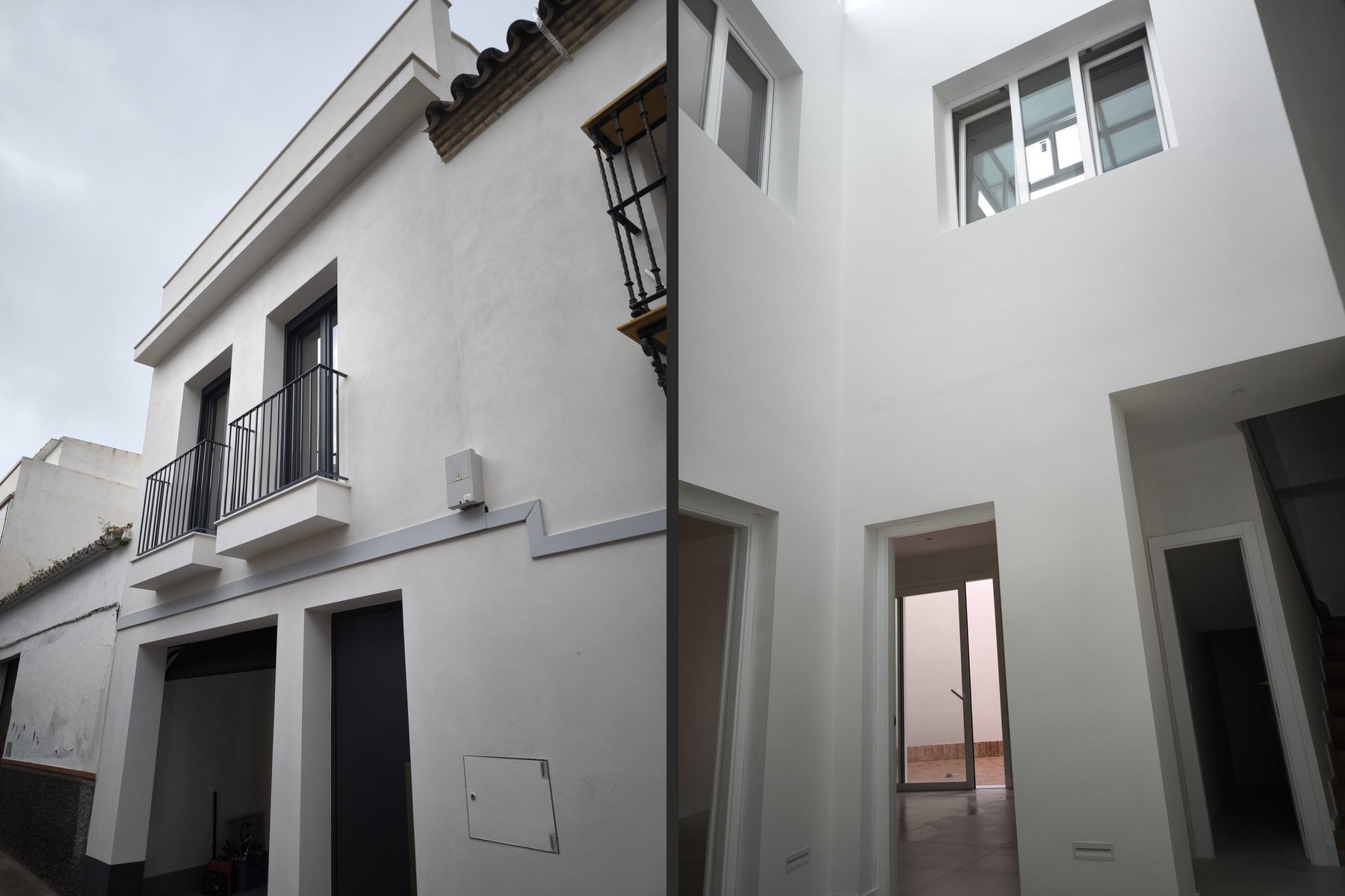 VIVIENDA UNIFAMILIAR ENTREMEDIANERAS · Torno 26, Marchena (Sevilla) — fachada · patio central