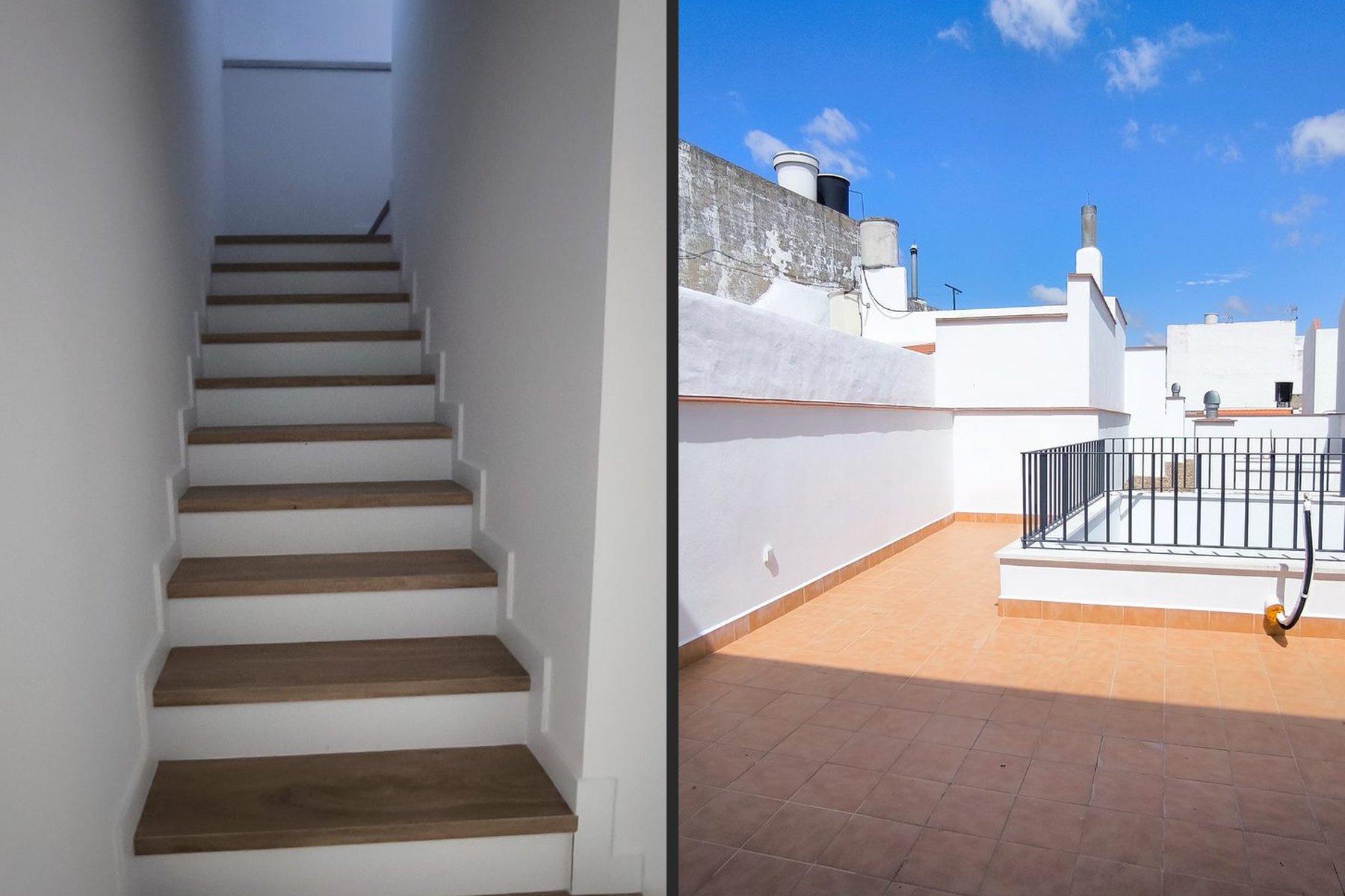 VIVIENDA UNIFAMILIAR ENTREMEDIANERAS · undefined, Marchena (Sevilla) — escalera y terraza