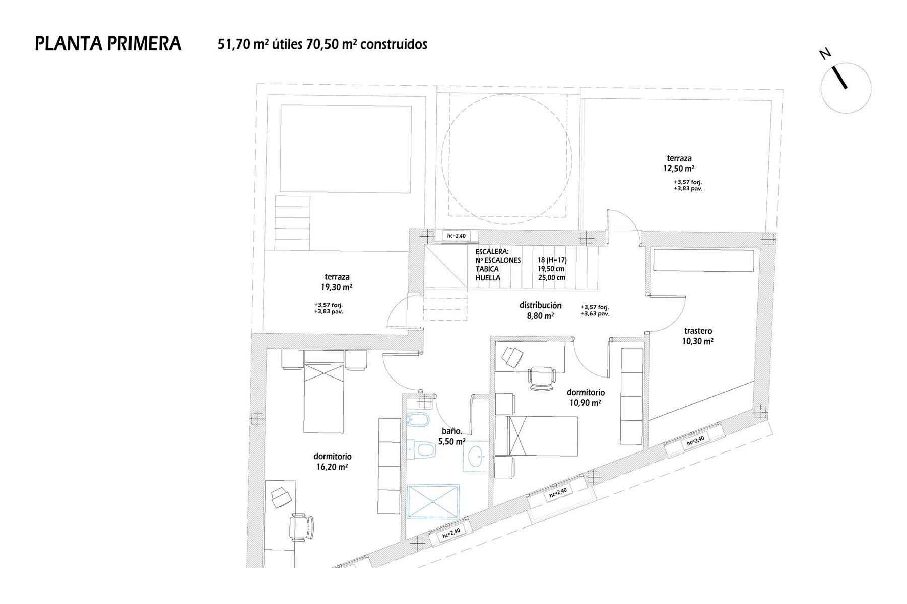 VIVIENDA UNIFAMILIAR ENTREMEDIANERAS · undefined, Marchena (Sevilla) — planta primera