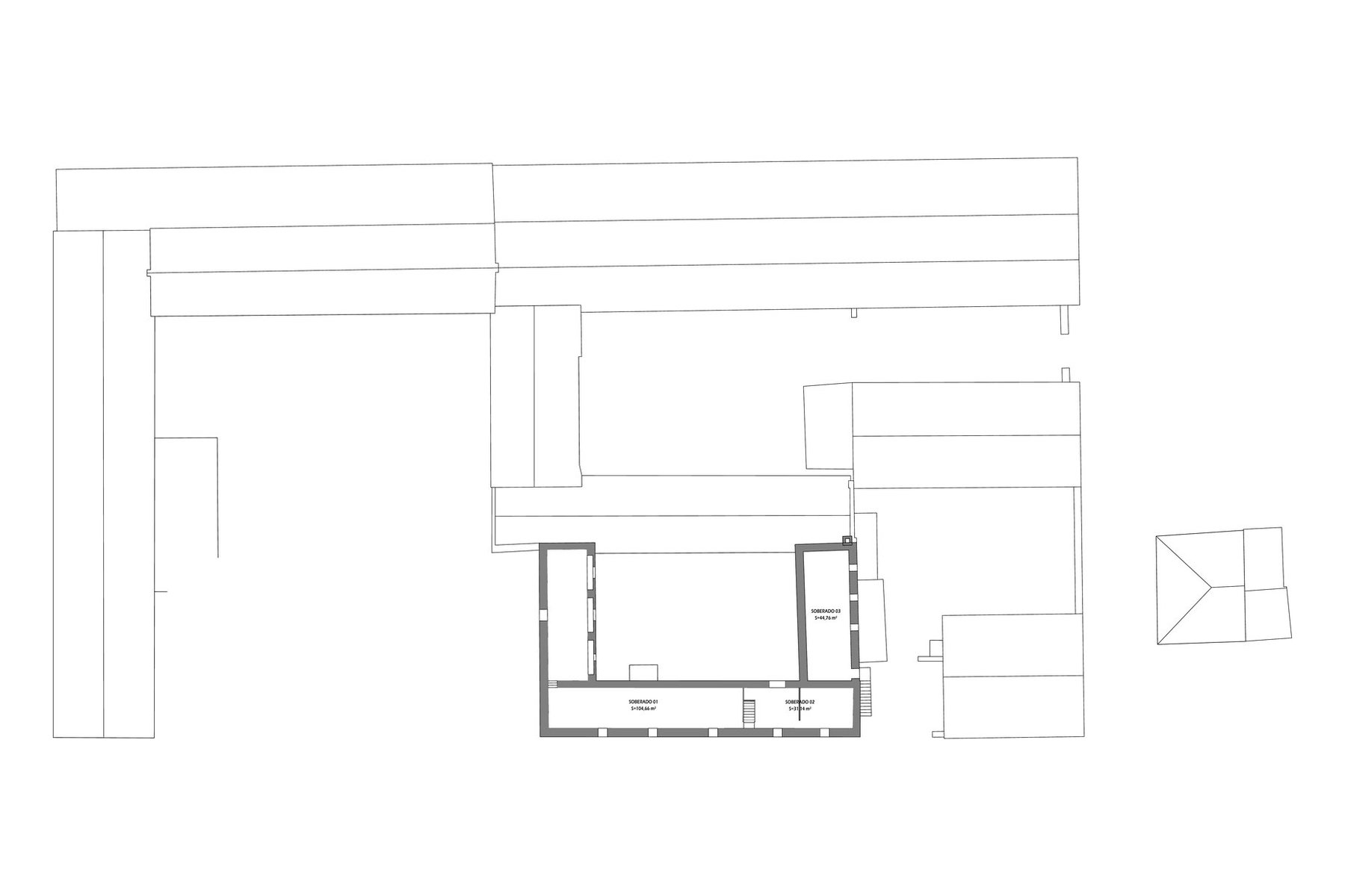 LEGALIDAD URBANÍSTICA Y REHABILITACIÓN DE CUBIERTAS EN CORTIJO · Cortijo del Río, Marchena (Sevilla) — planta primera
