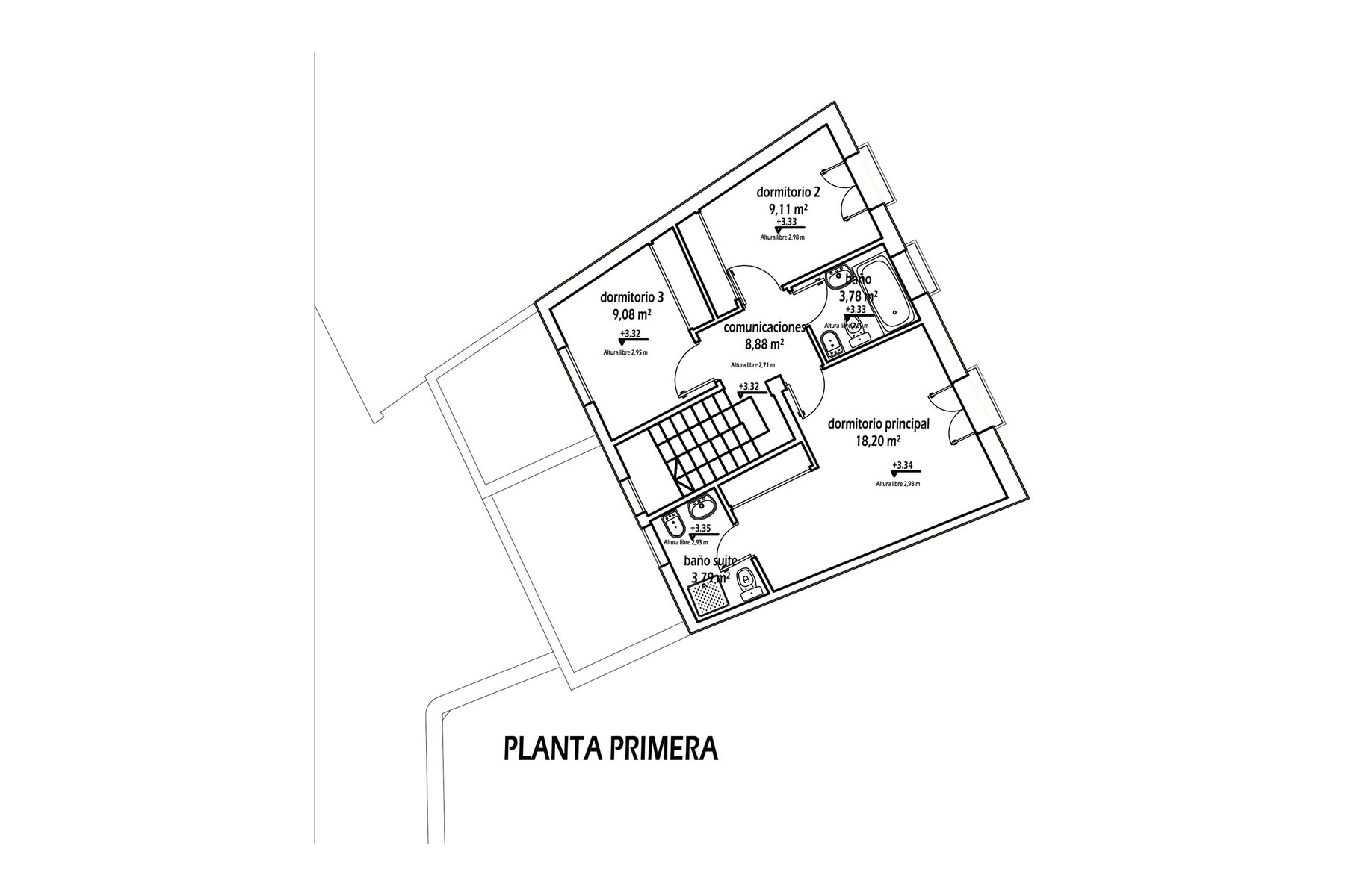 AFO VIVIENDA UNIFAMILIAR ENTREMEDIANERAS · Sastres 10A, Marchena (Sevilla) — planta primera