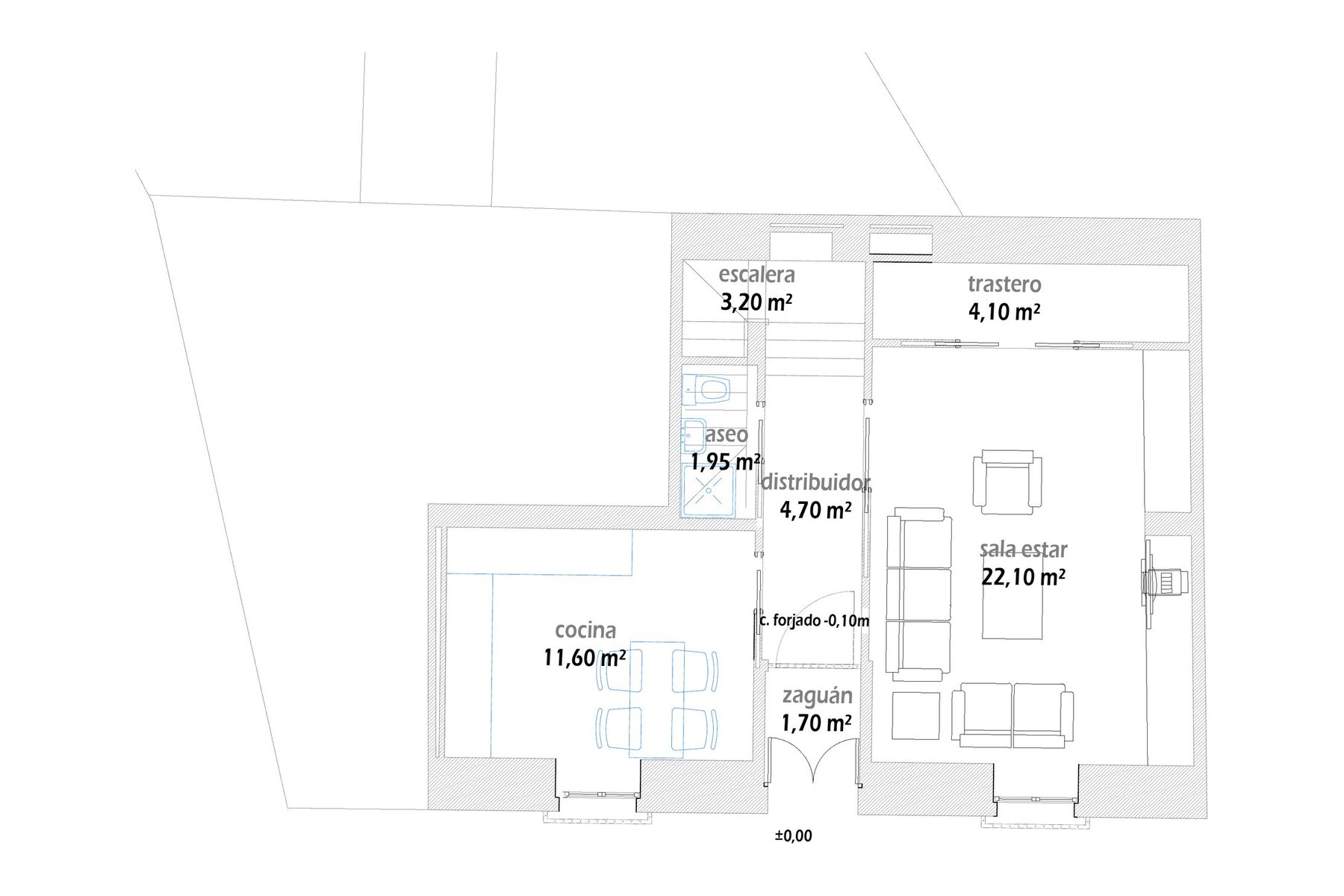 REFORMA Y AMPLIACIÓN VIVIENDA UNIFAMILIAR ENTREMEDIANERAS · undefined, Marchena (Sevilla) — planta baja
