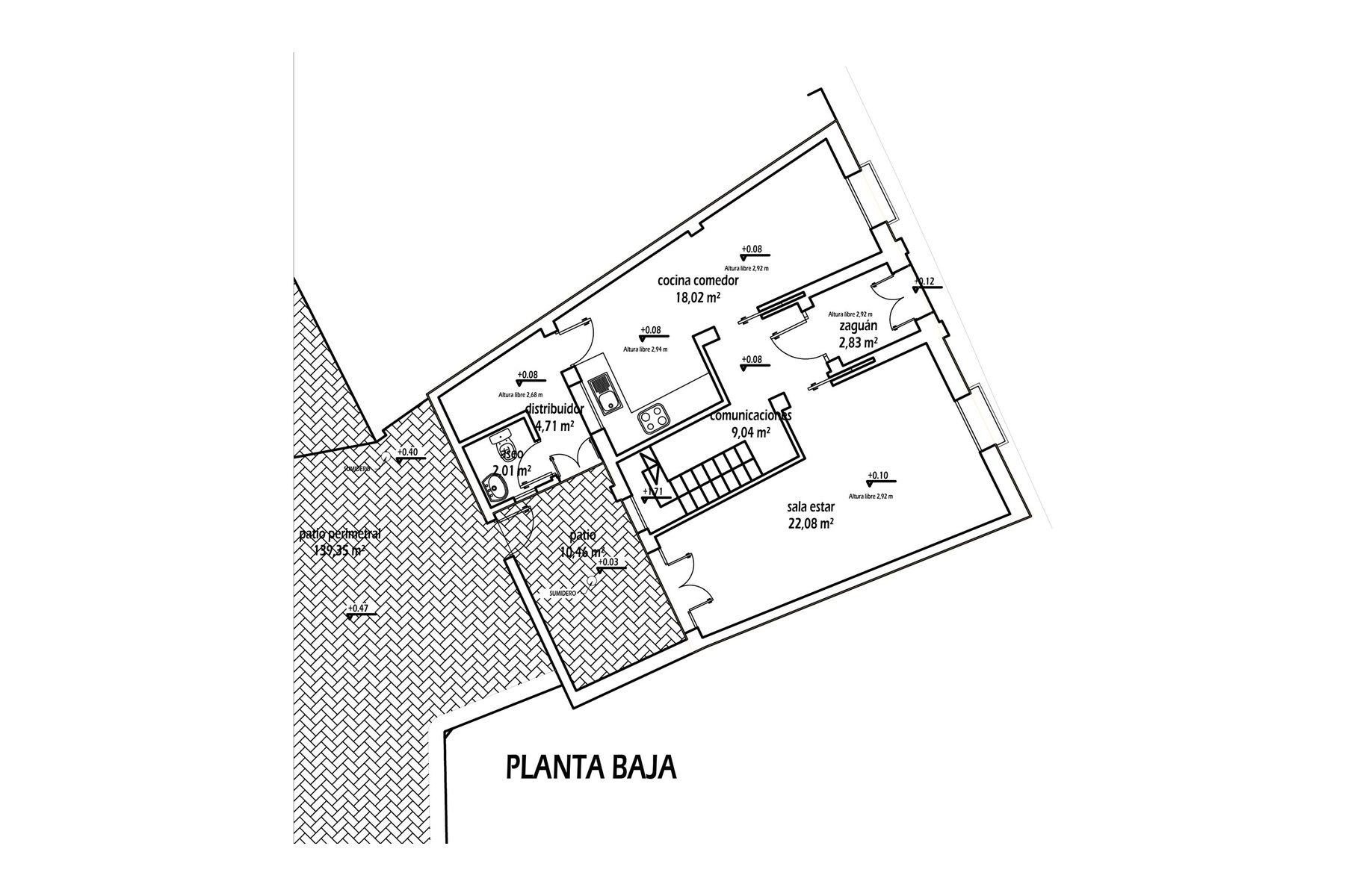 AFO VIVIENDA UNIFAMILIAR ENTREMEDIANERAS · Sastres 10A, Marchena (Sevilla) — planta baja