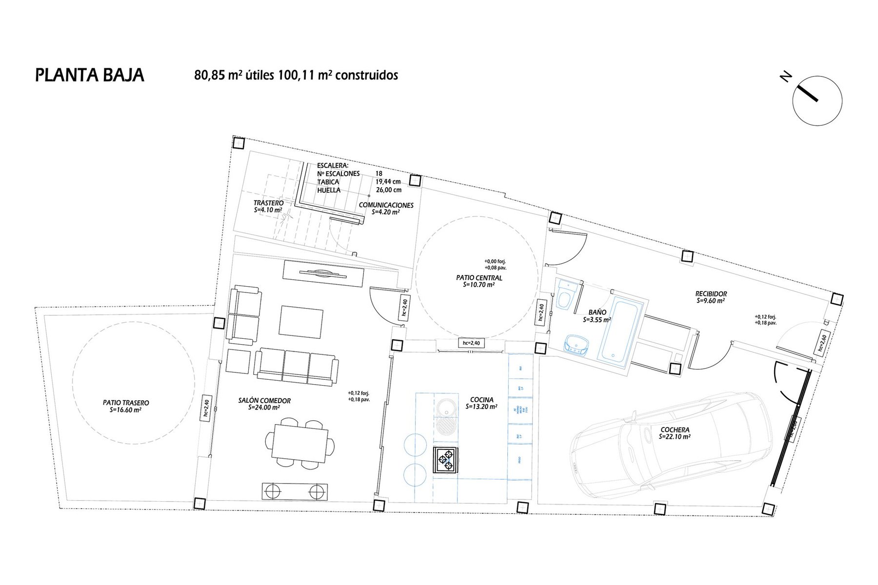 VIVIENDA UNIFAMILIAR ENTREMEDIANERAS · Torno 26, Marchena (Sevilla) — planta baja