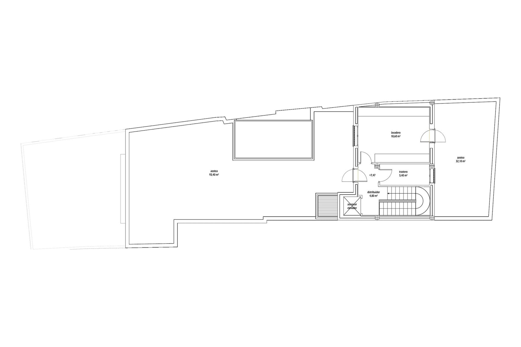 VIVIENDA UNIFAMILIAR ENTREMEDIANERAS · Méndez Núñez 46, Marchena (Sevilla) — planta castillete
