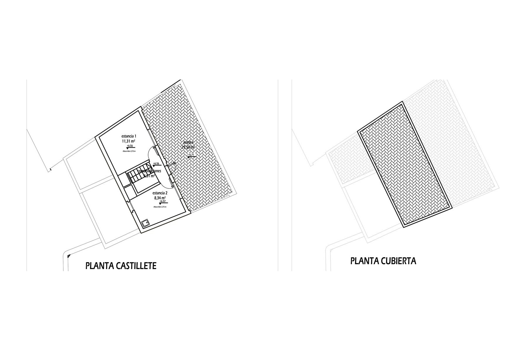 AFO VIVIENDA UNIFAMILIAR ENTREMEDIANERAS · Sastres 10A, Marchena (Sevilla) — planta castillete y cubierta