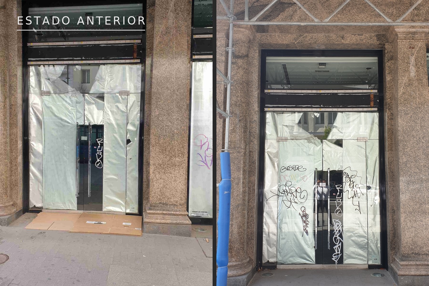 fachada y escaparate, estado anterior