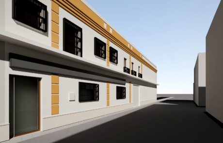 fachada a la calle de la Alegría