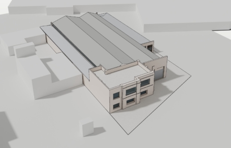 Nave industrial y oficinas en Marchena: vista aérea