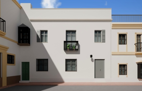 fachada a calle Señor de la Humildad, acceso principal