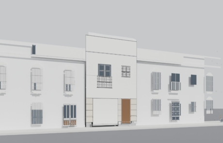 VIVIENDA UNIFAMILIAR ENTREMEDIANERAS · Huerta Gavira 8, Marchena (Sevilla) — vista exterior de la fachada a calle Huerta Gavira con colindantes