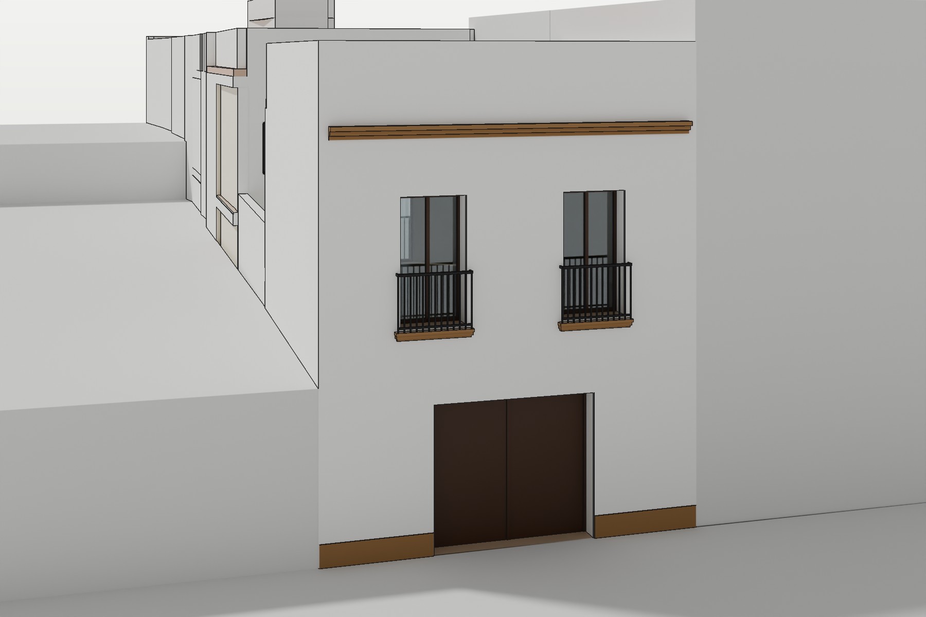 Vivienda plurifamiliar entremedianeras en Marchena — fachada a calle Pepe Palanca