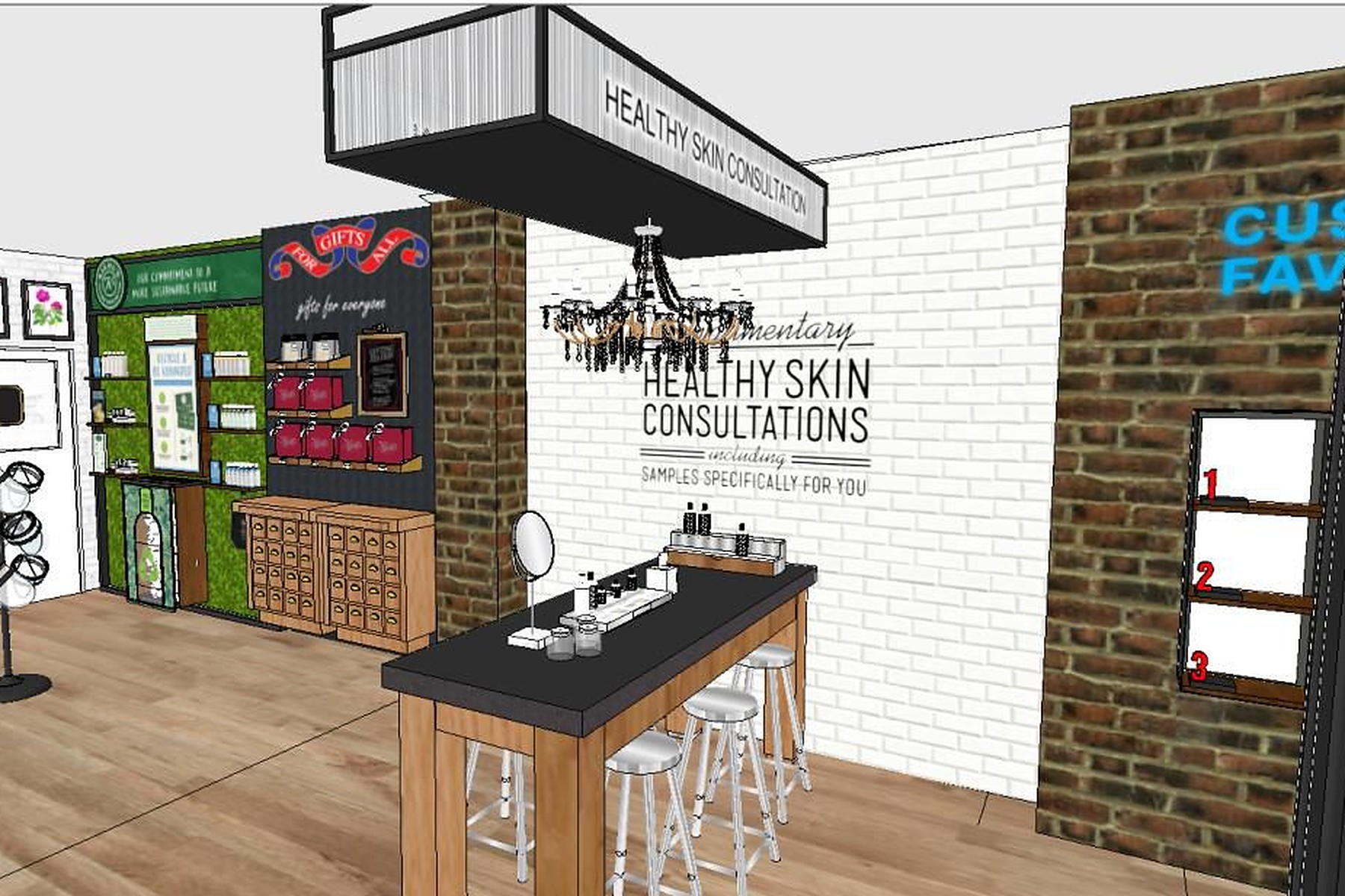 propuesta interior: consulta y mueble de botica