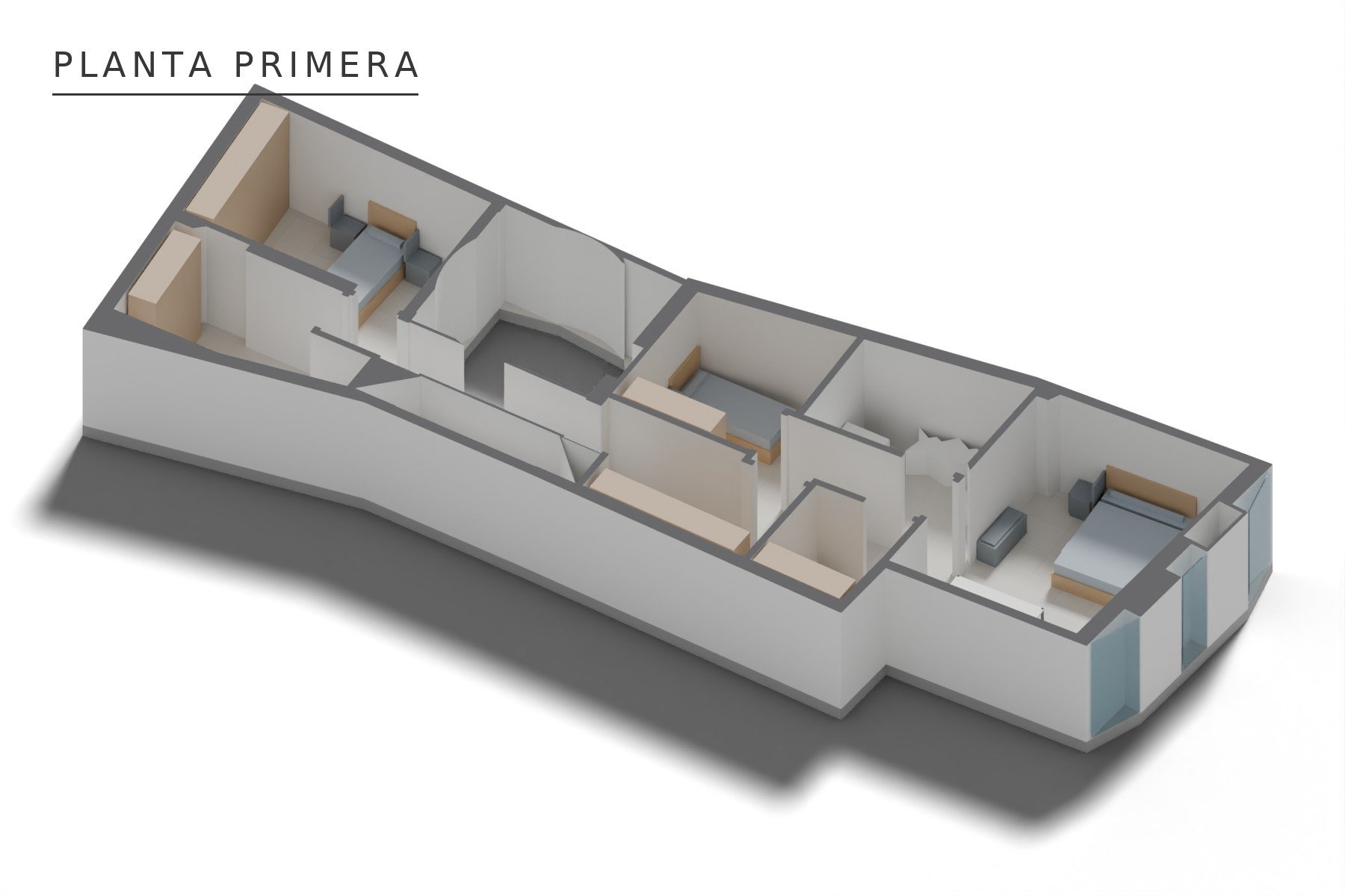 LEGALIZACIÓN, REFORMA Y AMPLIACIÓN VIVIENDA UNIFAMILIAR · undefined, Marchena (Sevilla) — axonometría de planta primera