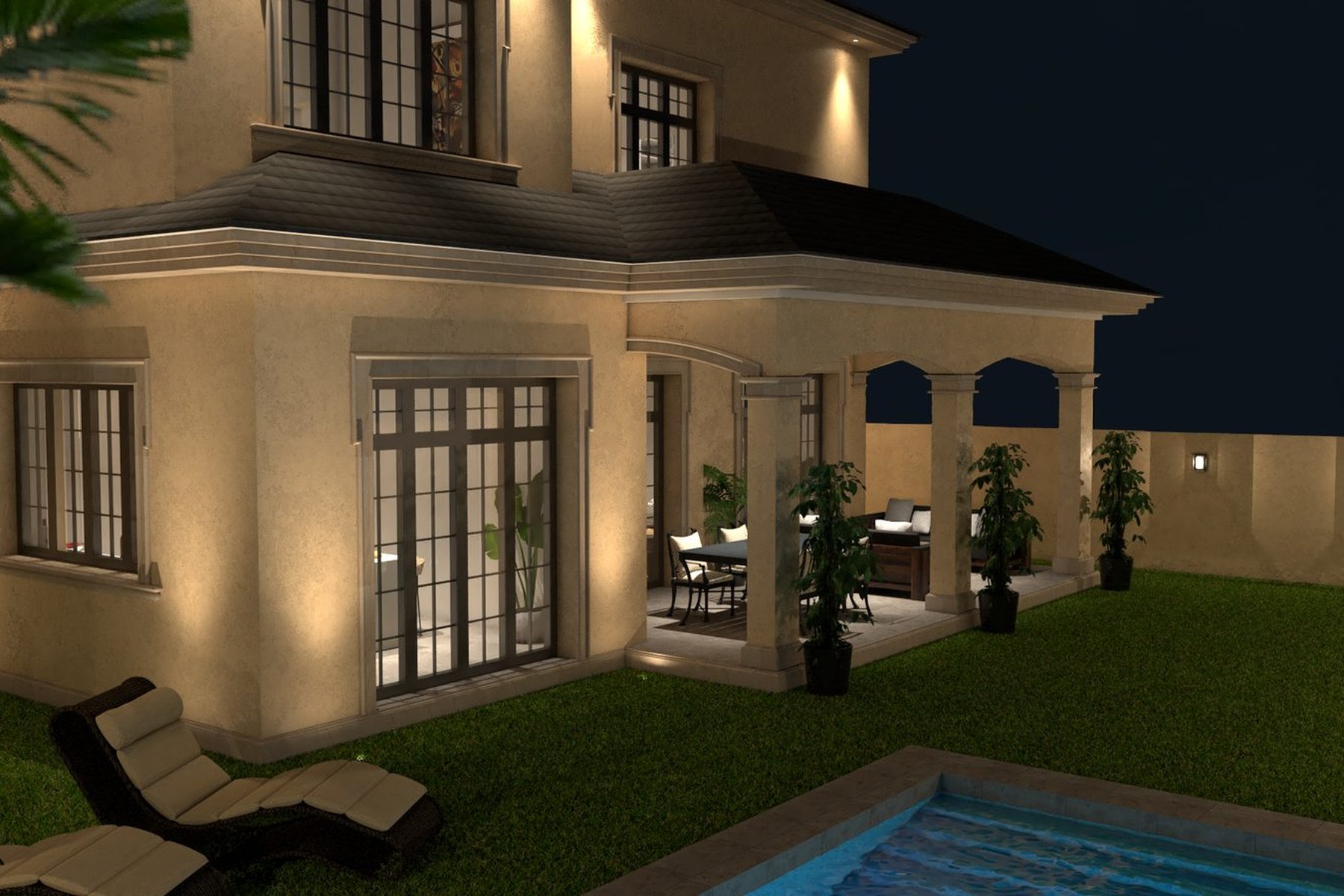 VIVIENDA UNIFAMILIAR AISLADA · undefined, Marchena (Sevilla) — jardín, vista nocturna