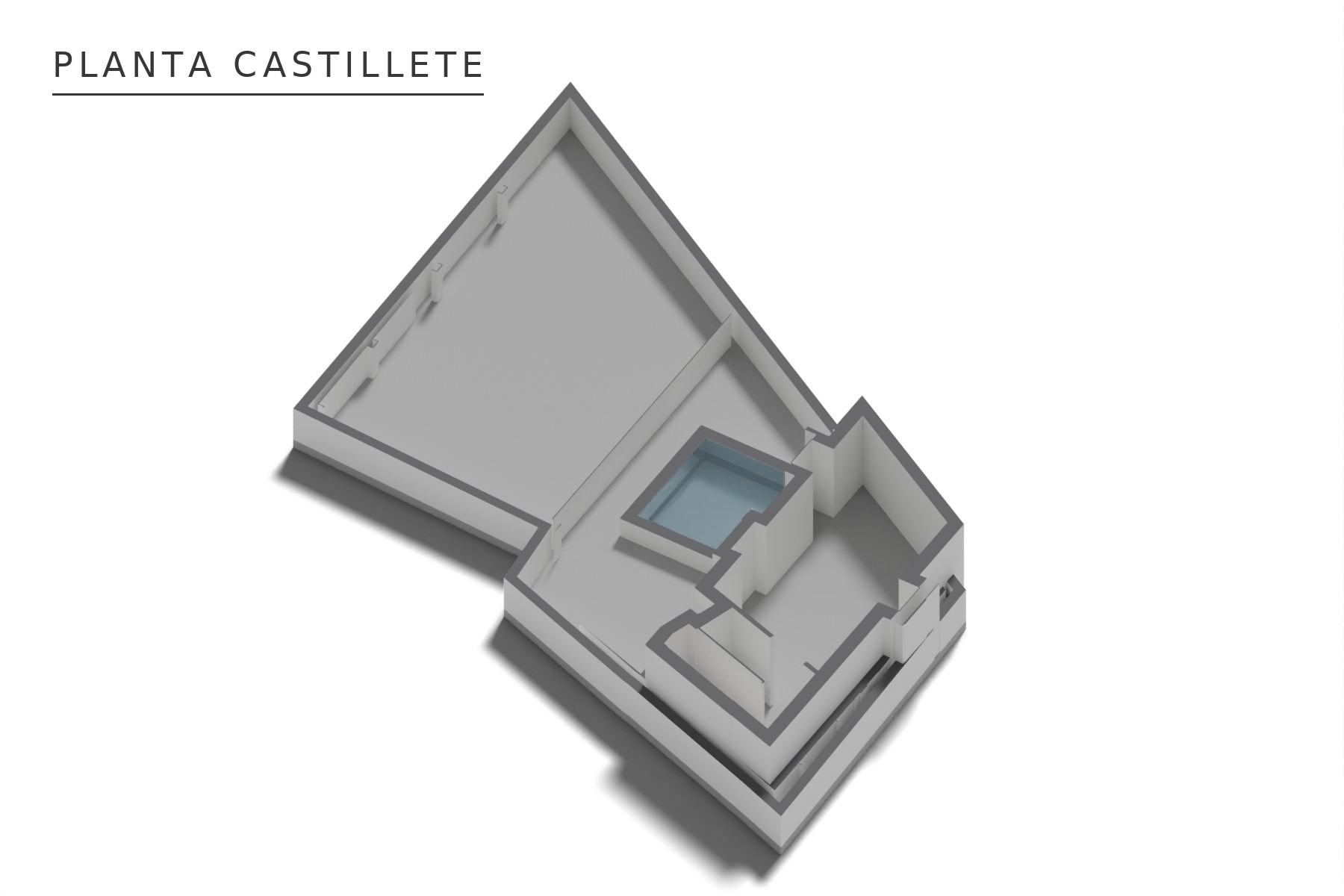 REHABILITACIÓN Y REFORMA VIVIENDA UNIFAMILIAR · undefined, Marchena (Sevilla) — axonometría de planta castillete
