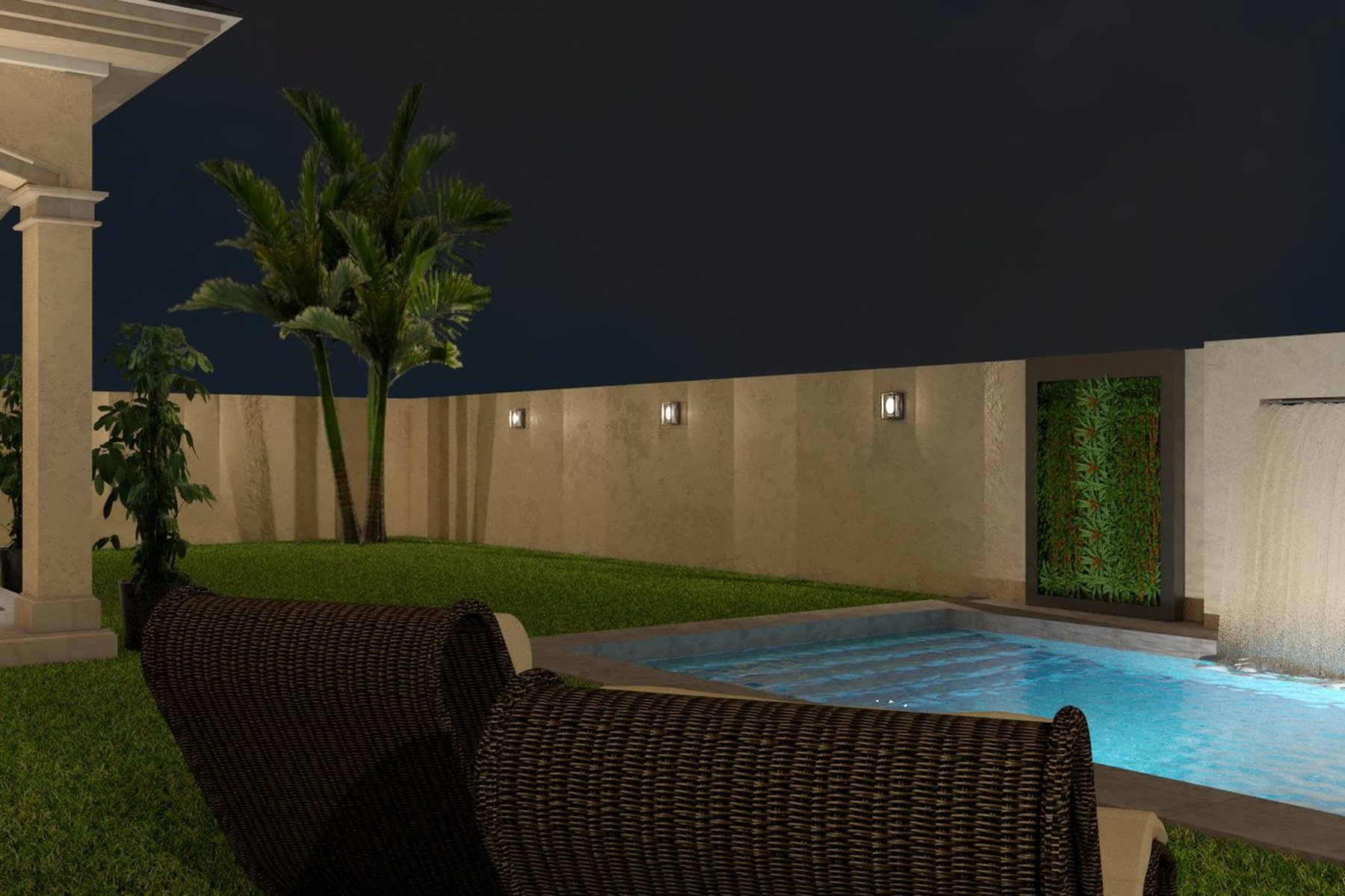 VIVIENDA UNIFAMILIAR AISLADA · undefined, Marchena (Sevilla) — piscina, vista nocturna