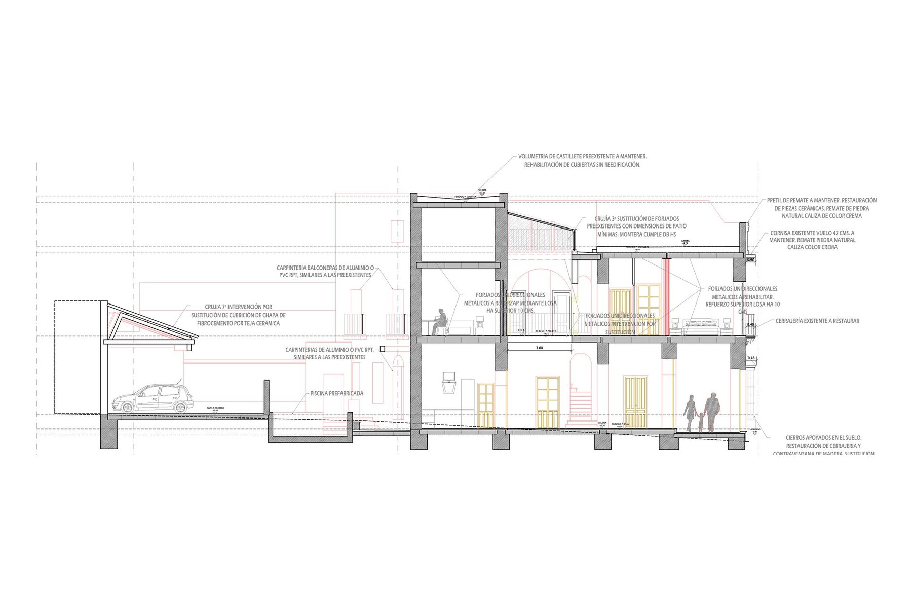 REHABILITACIÓN Y REFORMA VIVIENDA UNIFAMILIAR · undefined, Marchena (Sevilla) — sección