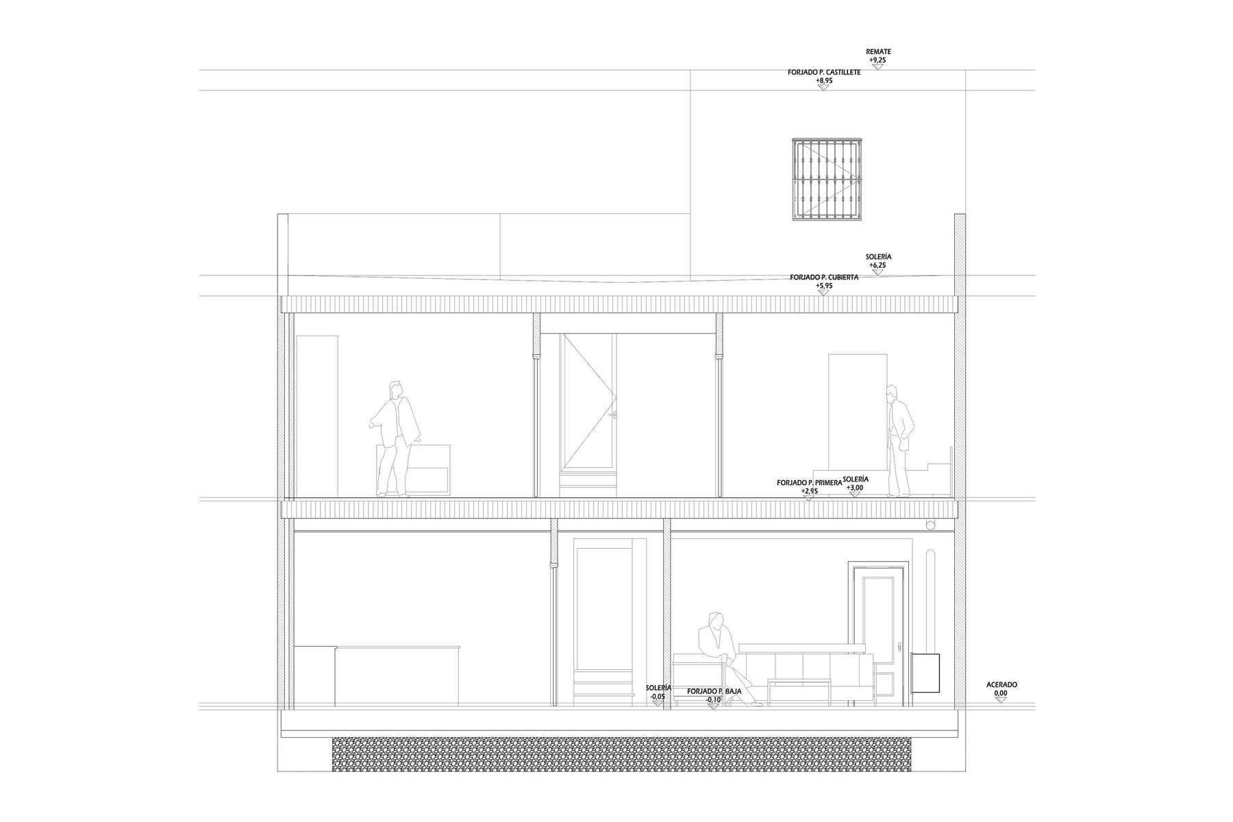 REFORMA Y AMPLIACIÓN VIVIENDA UNIFAMILIAR ENTREMEDIANERAS · undefined, Marchena (Sevilla) — sección