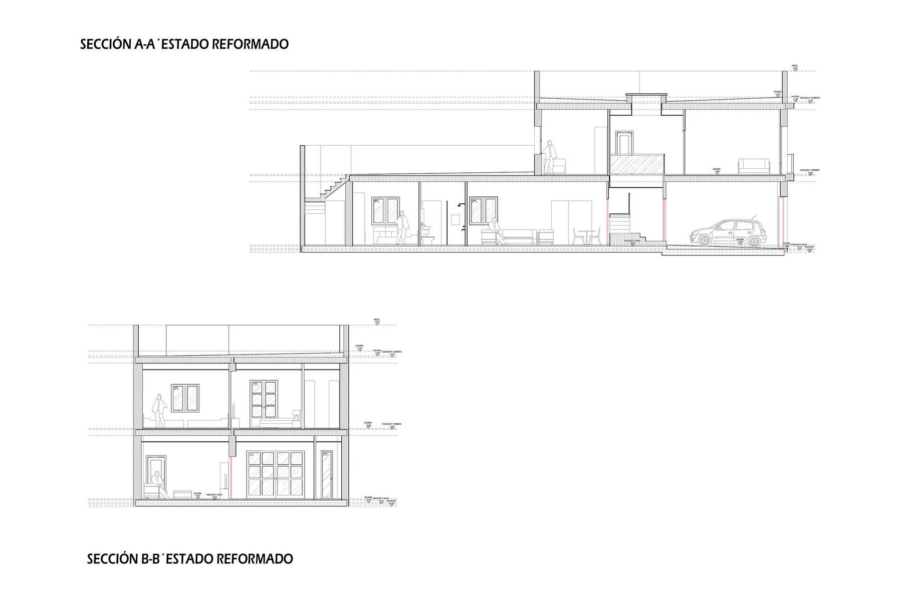 VIVIENDA UNIFAMILIAR ENTREMEDIANERAS · Huerta Gavira 8, Marchena (Sevilla) — secciones